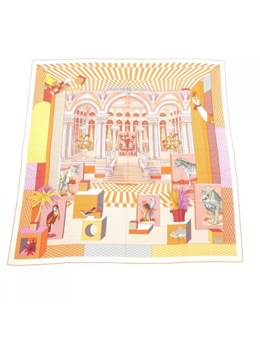Hermes Grand Theatre Nouveau Carre Geant 140 Shawl Scarf